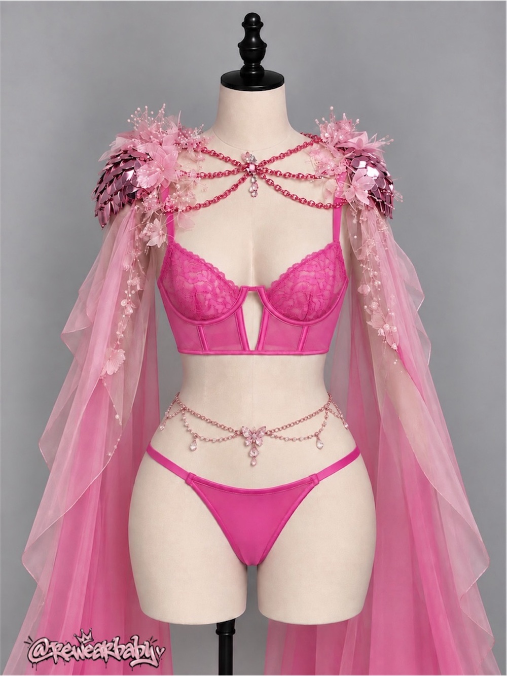 🍒3/33$ Auden Vibrant Pink Lace Lingerie